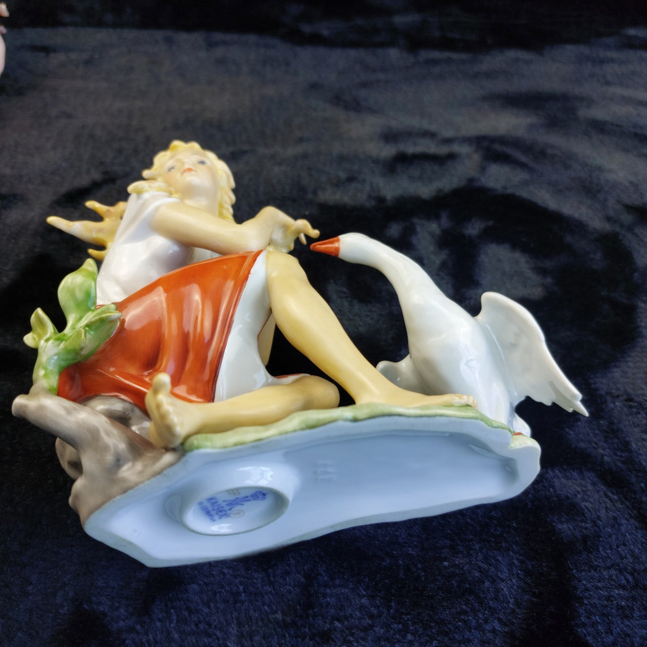 Kaiser W Germany Porcelain Figurine Girl Goose 7 in – Good, Hand Painted Medium.12