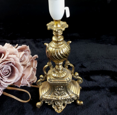 Stunning Rococo Ornate Brass Lamp French Styl Heavy Urn Scroll Base 19