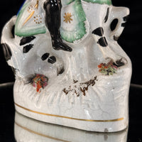 Thumbnail for 1800s antique Staffordshire Soldier on Horse Pottery Figurine Hand Painted 8