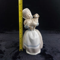 Thumbnail for Nao by Lladro Girl Figurine Spain Holding Lamb Animal Farm bookcase decor Lladró10