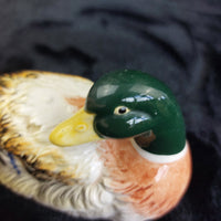 Thumbnail for Foreign Duck Mallard Figurine Porcelain Hand Painted Vintage Collectible 5