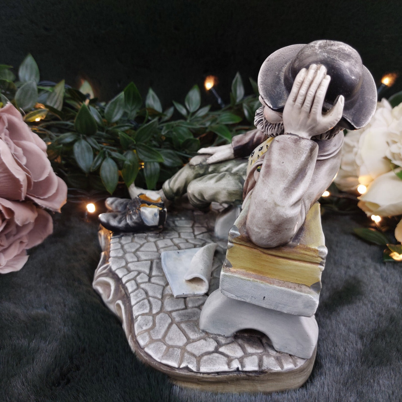 AR.CE.MI Bisquit Porcelain Figurine Shoeshine Boy Bench thumb broken see pics14