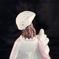 Thumbnail for 1800s antique Staffordshire Figurine Man Pink Jacket Floral Column repaired4