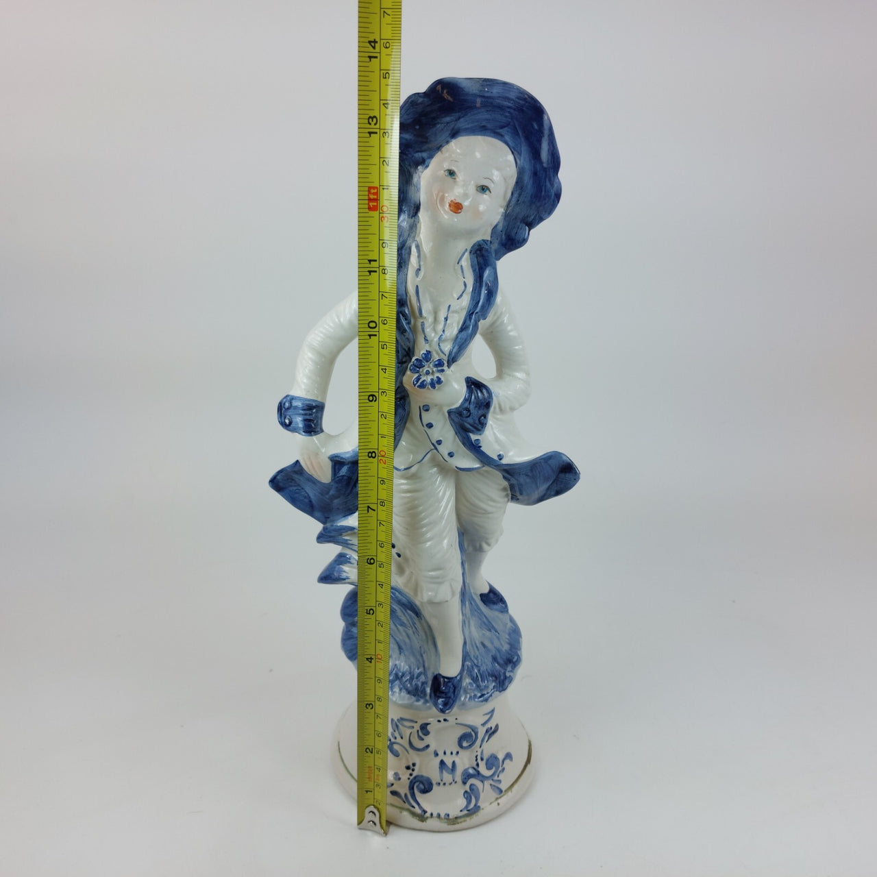 Vintage Capodimonte Lady in Blue Porcelain -Figurine Italian Italy Large.13.5" 2