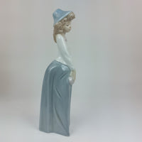 Thumbnail for Nao by Lladro Porcelain Figurine DAISA Lady Elegant in Blue with Hat decor6