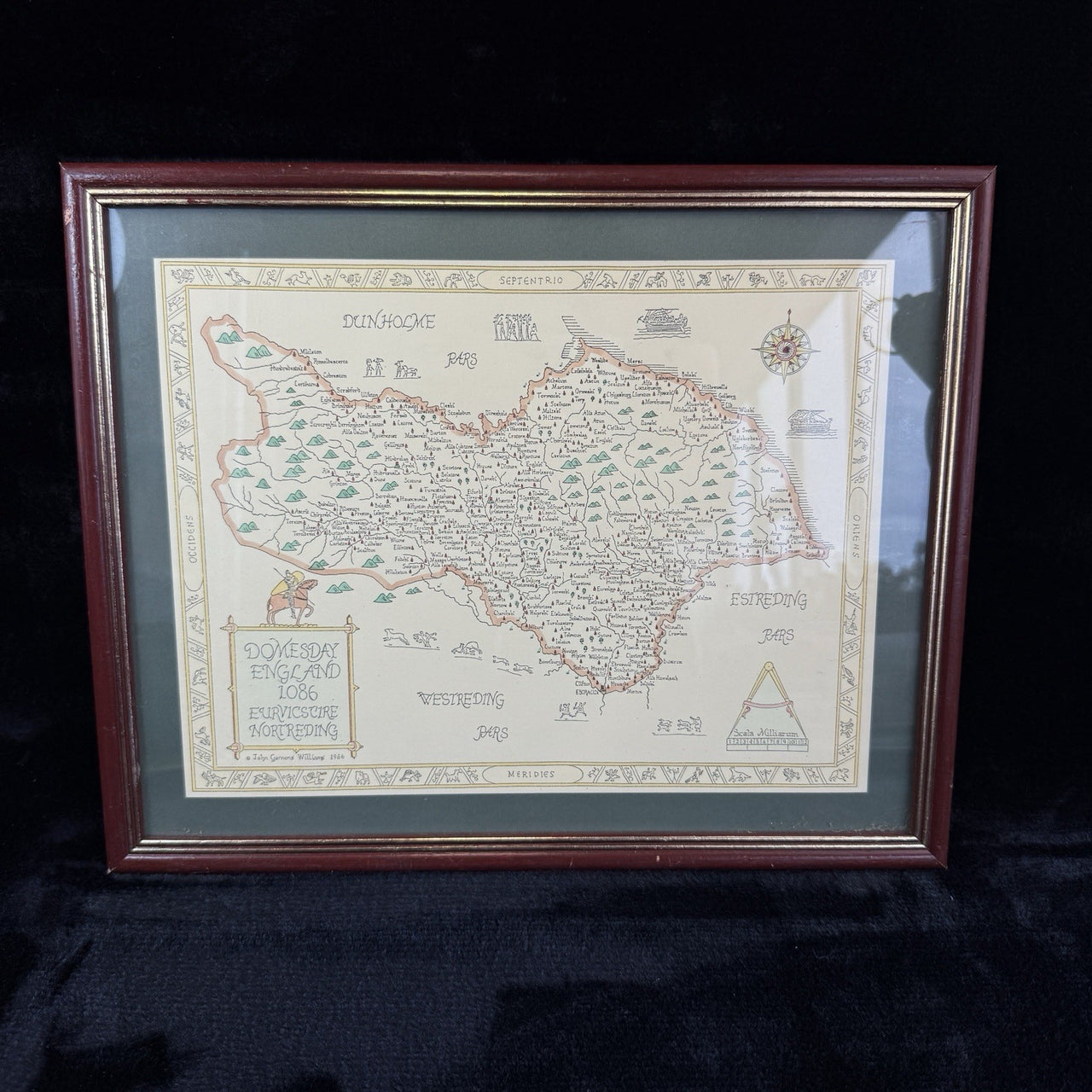 Domesday England 1086 framed Map  Euruicscire Nortreding by Garnons Williams16