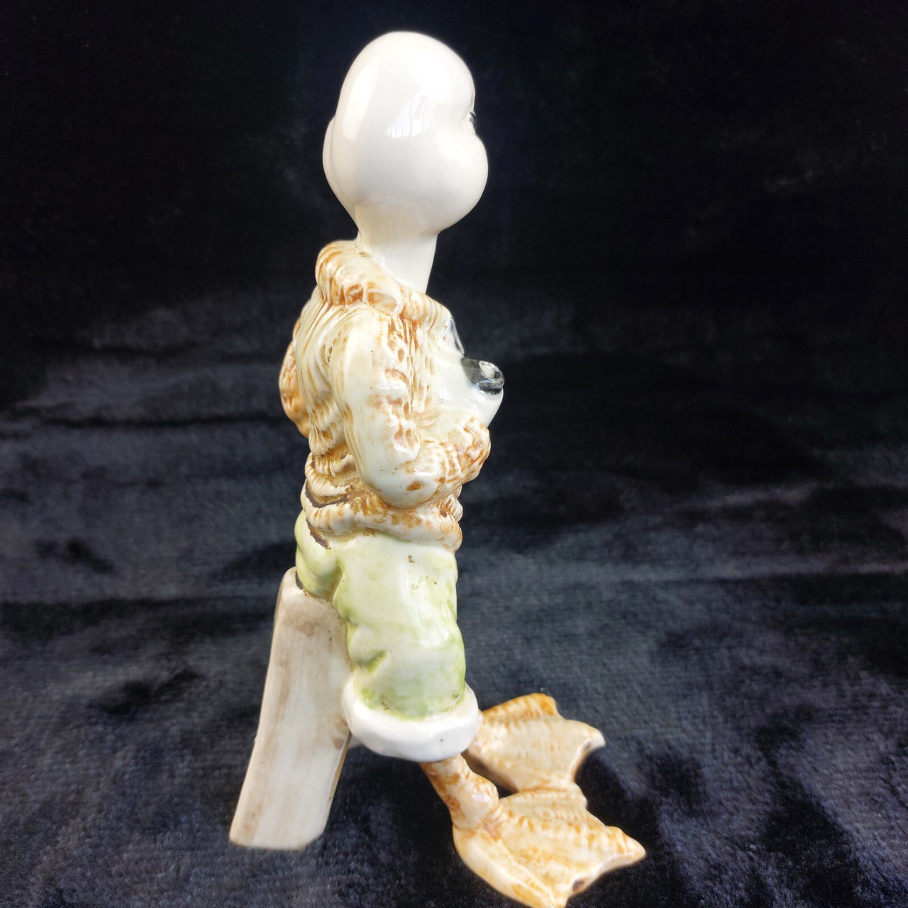 Vintage Ceramic Duck Figurine 8" Tall Smoking sailor Ornament Pipe Collectable.6