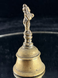 Thumbnail for Antique Indian Puja Brass Bell 3.5â Hindu Temple Ritual Handbell Deity Handle6