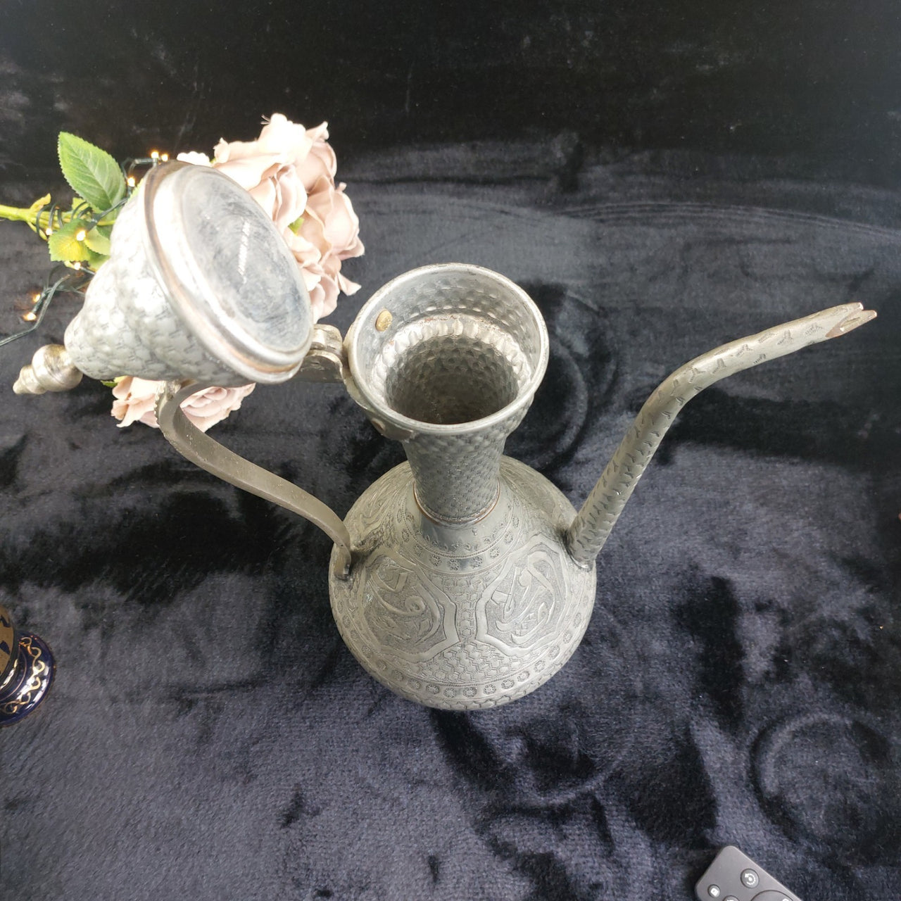 Lebanon Metal Ewer 17" Tall HandEtched Pitcher Middle Eastern beautiful vintage13