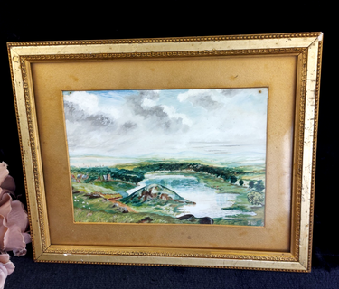 1882 J. Middleton Landscape Painting “Duddingston Loch from the Queen’s Drive