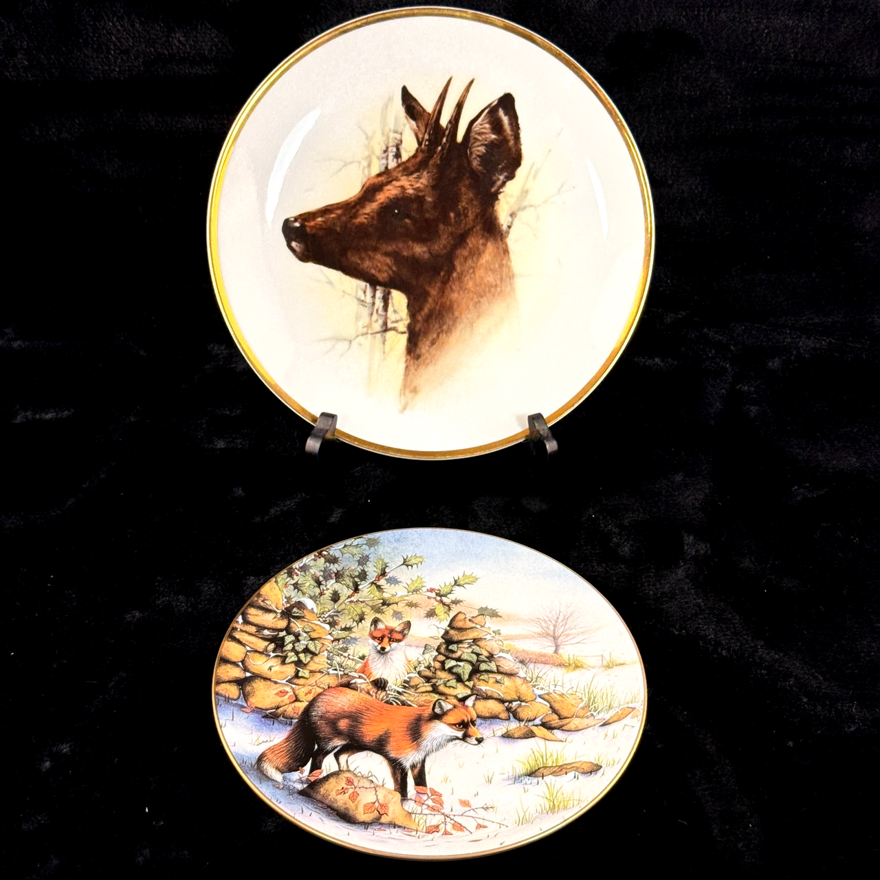 Spode Wildlife Series Fox Plate Bohemia Deer Czechoslovakia Art Bone Decor China7