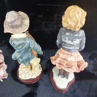Thumbnail for Domani Pair Figurine scottish boy and skating girl large 34cm Tall decor kids.8
