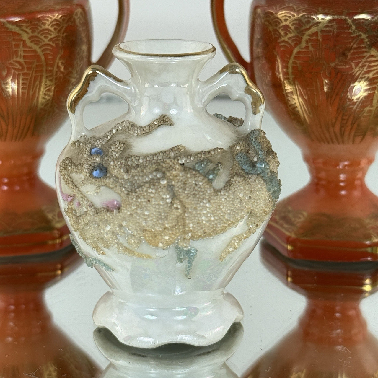 Miniature Japan Lusterware Vases Porcelain Ornaments Set Of 5 easter decor Style4