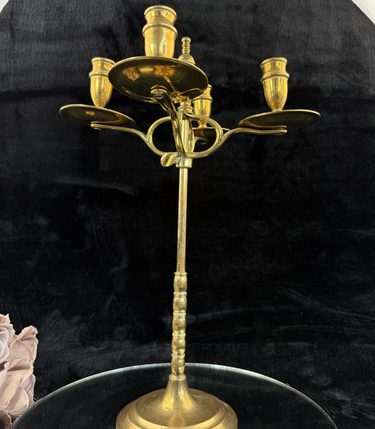 Vintage Brass Candelabra  Four Arm Candlestick Holder5