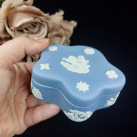 Thumbnail for Wedgwood Blue Elegant Jasperware & Collectible Trinket Box/Lidded Dish British d15