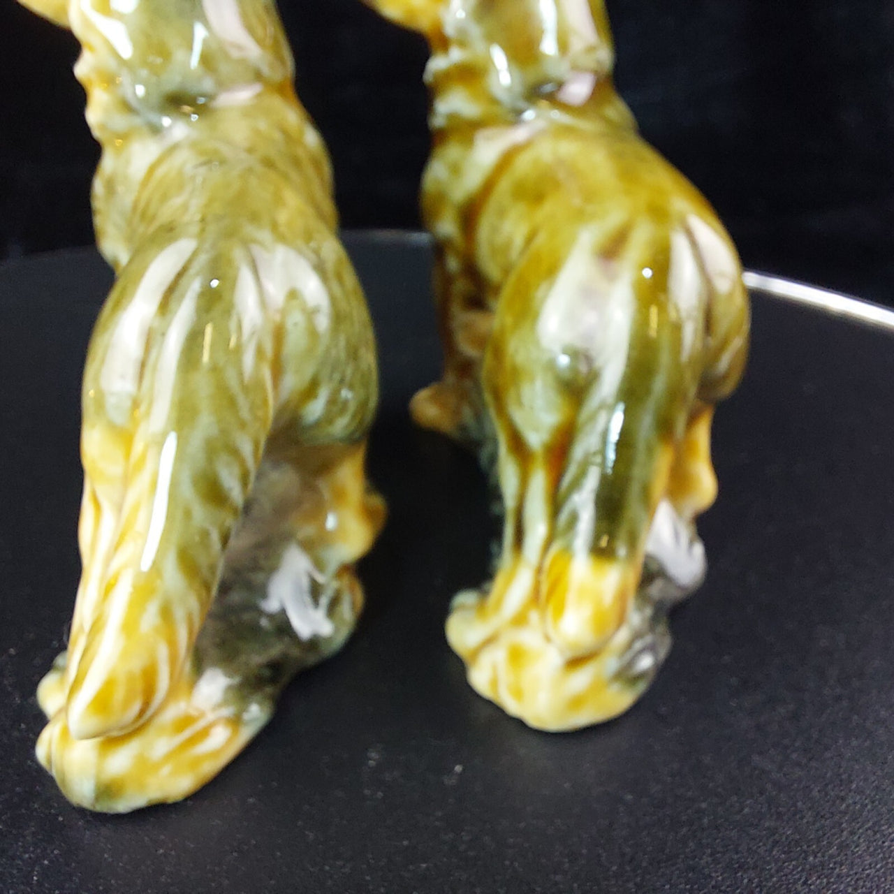 Wade German Shepherd Porcelain Pair Dog Figurines England Vintage Set ears chip9