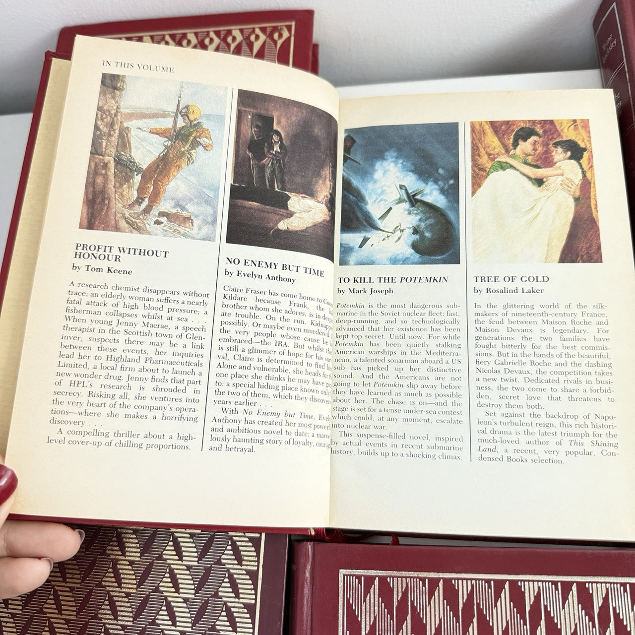 Reader’s Digest Condensed Books Set x6 1980s 90s Gold Burgundy Hardcover Deco11