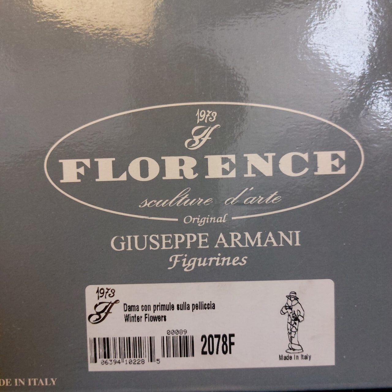 RARE Giuseppe Armani Flowers Winter Lady figurine Florence boxed White Fur Coat.14