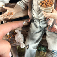 Thumbnail for Capodimonte M. Lory Figurine Man With Doves – Signed – 13