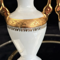Thumbnail for Pair of La Reine Limoges Porcelain Vases Gold Gilt Romantic Courting Couple14