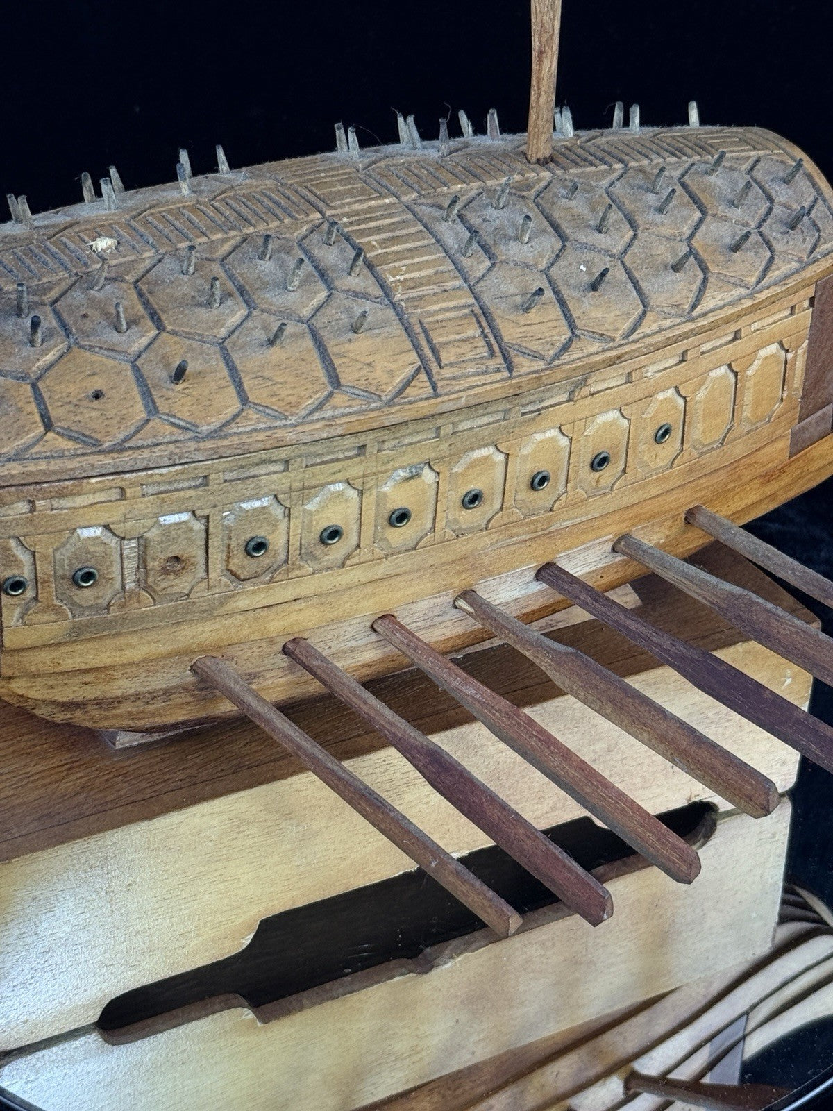 Handmade Korean Turtle Ship Model Geobukseon War Boat Wood 15” Dragon Head Korea10