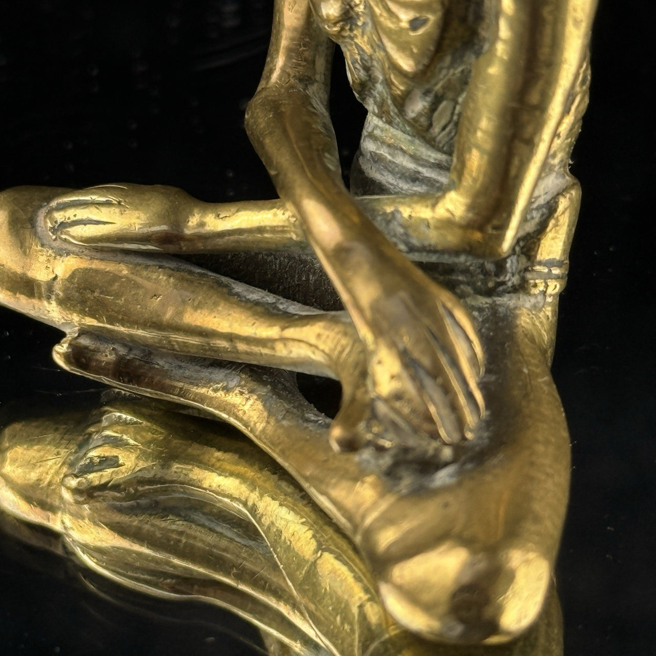 Antique Brass Indian Starving Buddha Statue – 3” Fasting Siddhartha Figurin8