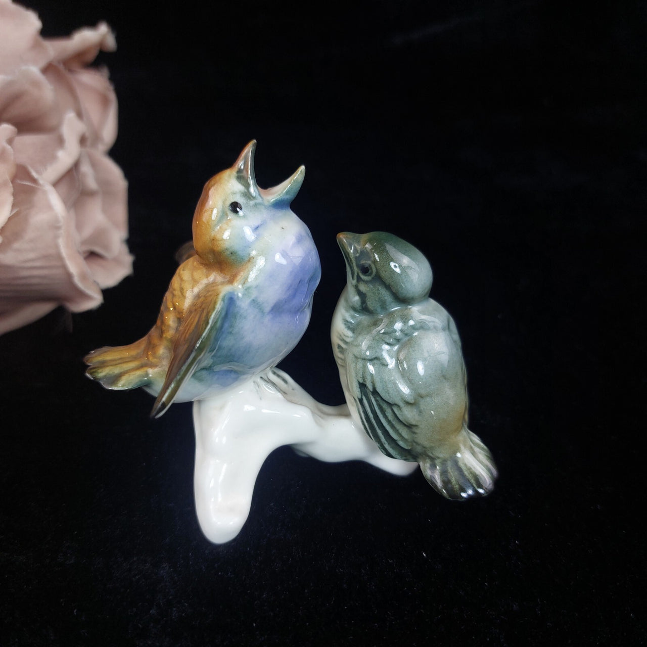 Karl Ens Volkstedt RareENS Porcelain Bird Figurine Pair – hand painted, german0