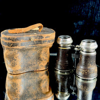 Thumbnail for Antique Opera Binoculars Glasses Leather Case Early 1900s home Collectable0