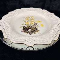Thumbnail for Royal Creamware Floral Gift Primroses Poppies Plates x2 Ltd Ed 10.5