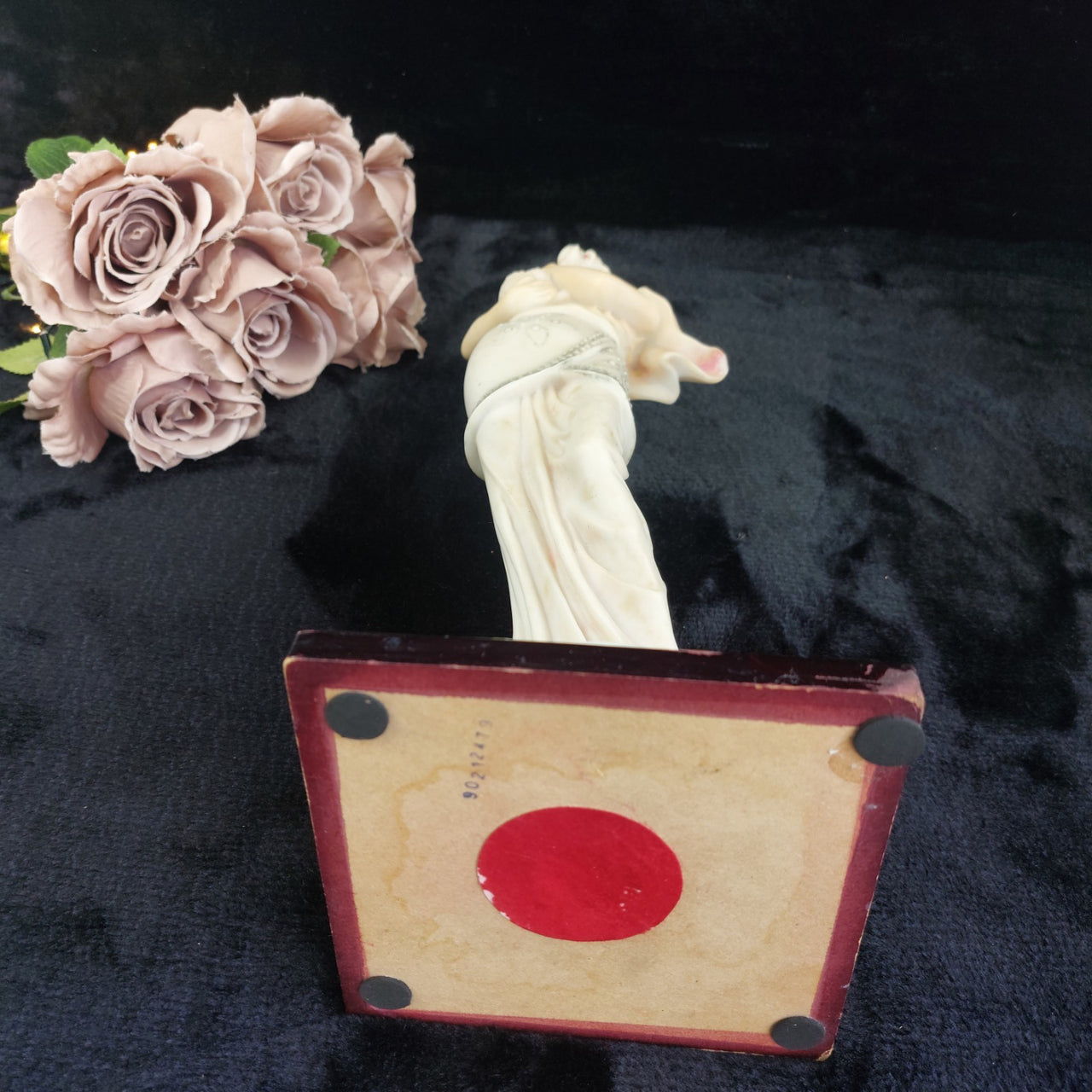 Juliana Collection 15in Figurine, Tall Lady with Dog, large Resin Art Deco Beige16