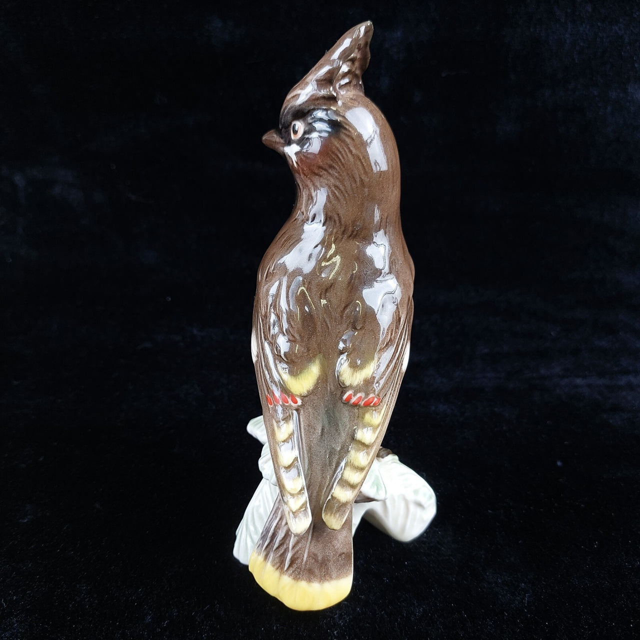 1967 Goebel bird Porcelain figurine Cedar Waxwing - 7" CV90 rare Germany Brown5