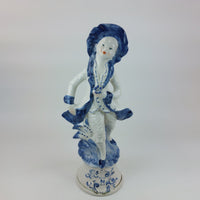 Thumbnail for Vintage Capodimonte Lady in Blue Porcelain -Figurine Italian Italy Large.13.5