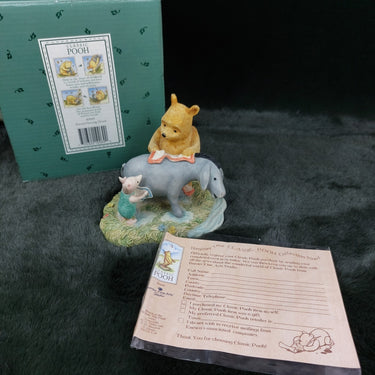 Classic Pooh “Eeyore Getting Dried” Figurine by Border Fine Arts A0069 China0