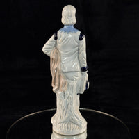 Thumbnail for Antique Porcelain Colonial Figurine White Blue Gold Trim 11