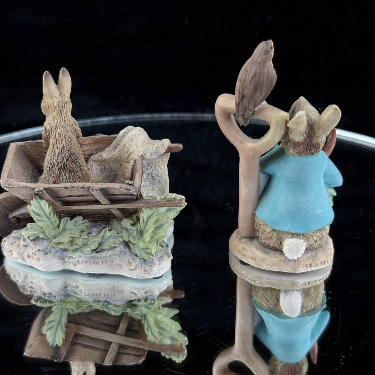 Beatrix Potter Peter Rabbit Figurines FW & Co  BFA Scotland Set of 2 1992 & 199614