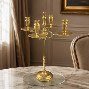 Vintage Brass Candelabra Four Arm Candlestick Holder UK Antique style Decor0