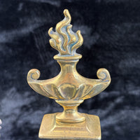Thumbnail for Antique Brass Fireplace Firedogs Andirons Pair - Georgian Neoclassical Style3