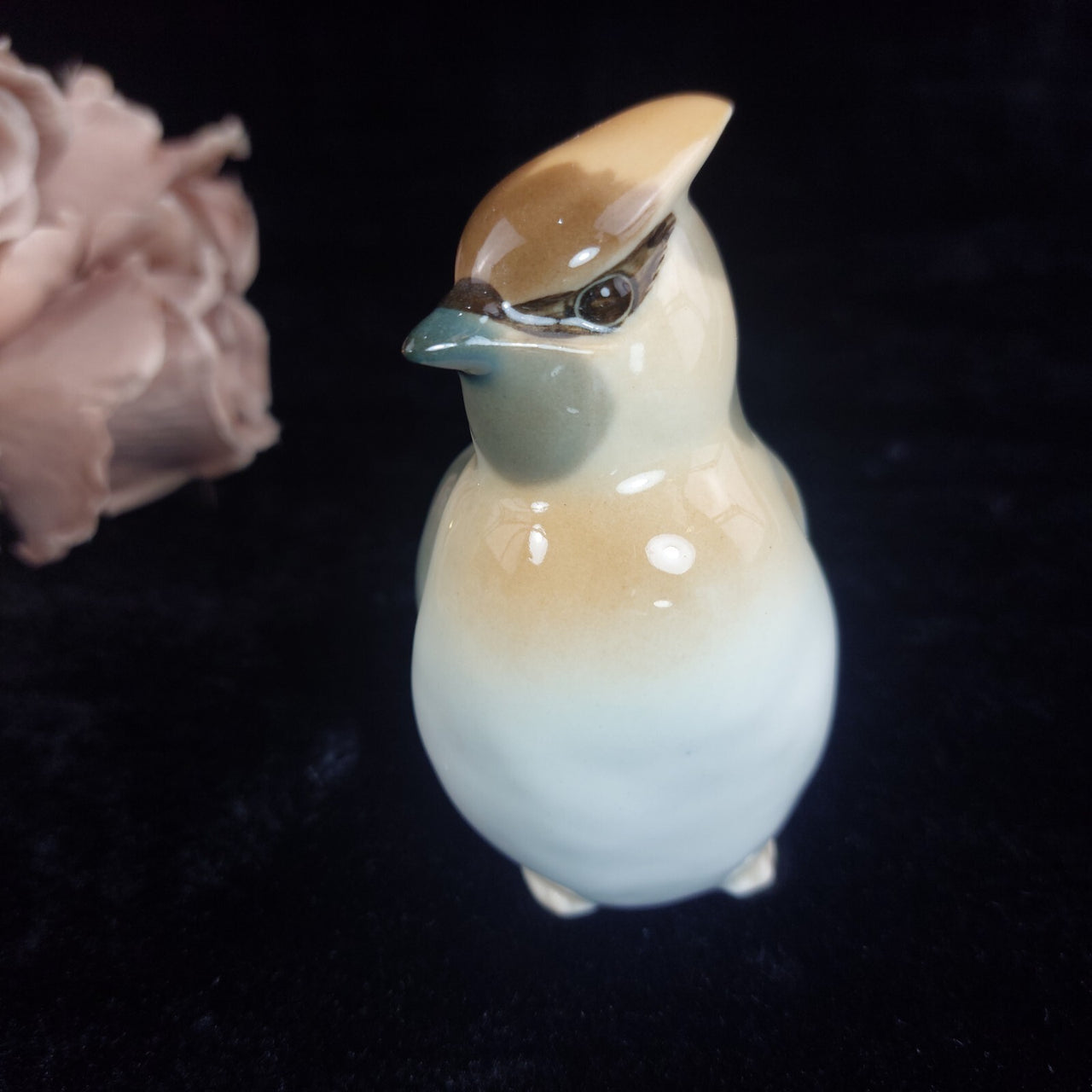 USSR Porcelain Cedar Waxwing Figurine Bird 4" Vintage Russian see the pics Gloss3