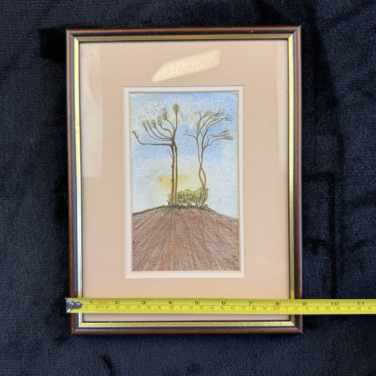 Original Signed Painting Landscape "Paddy's Mount, Christon Bank" wooden framed.5