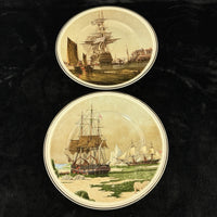 Thumbnail for John Ward China Bone Plates Set of 2 Whalers & Return to Harbour Nautical Ship1