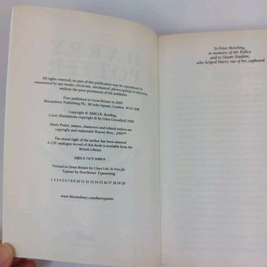 First Edition -2000 Printing Harry Potter and the Goblet of Fire Paperback Novel1