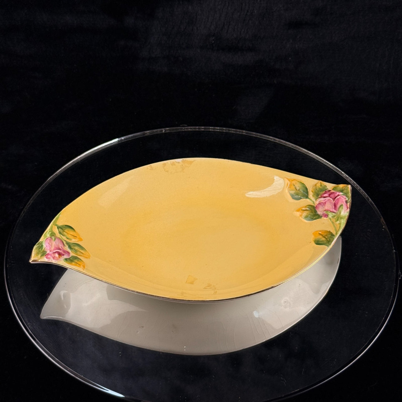 Royal Winton Grimwades England Yellow Rose Bowl Dish 5488 Hand Painted Floral 5