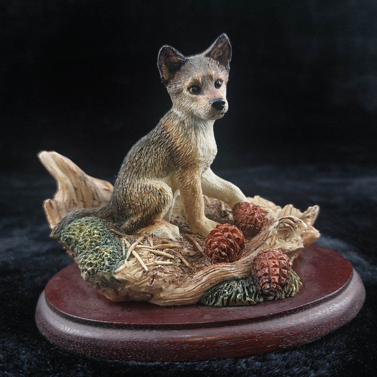 Fine Border Arts 1995 "First Time Out" Fox Cub Figurine STW01 - Signed, 3.75"0