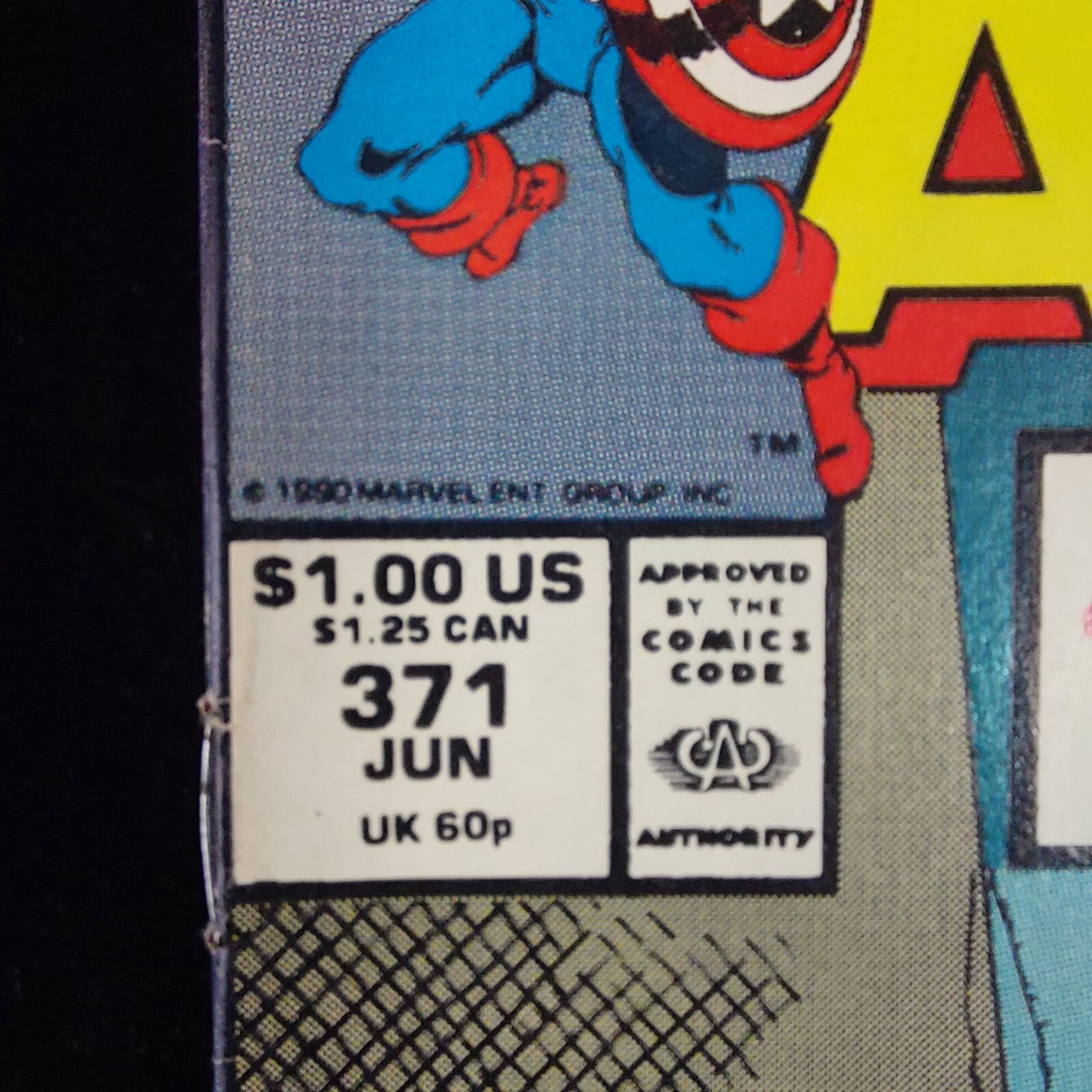 Marvel Captain Comics America #371 1990 Vintage Comic Book rare2