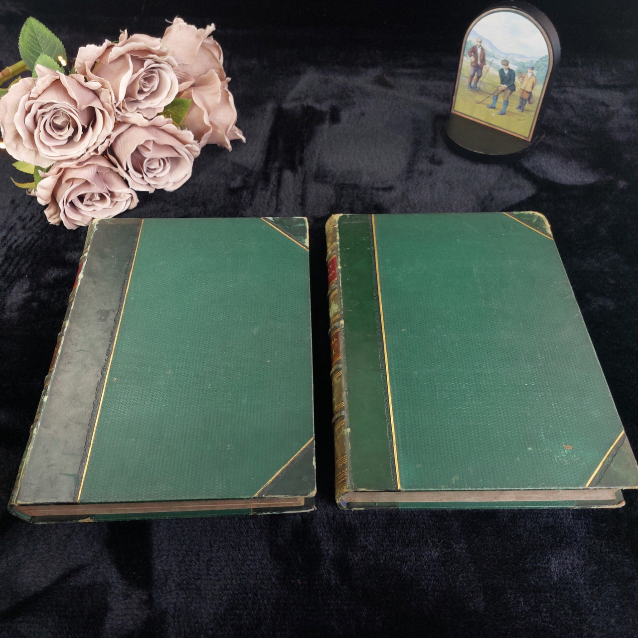 Cassell Penny Readings Vol I II Tom Hood Leather Illustrated Books Antique Set7