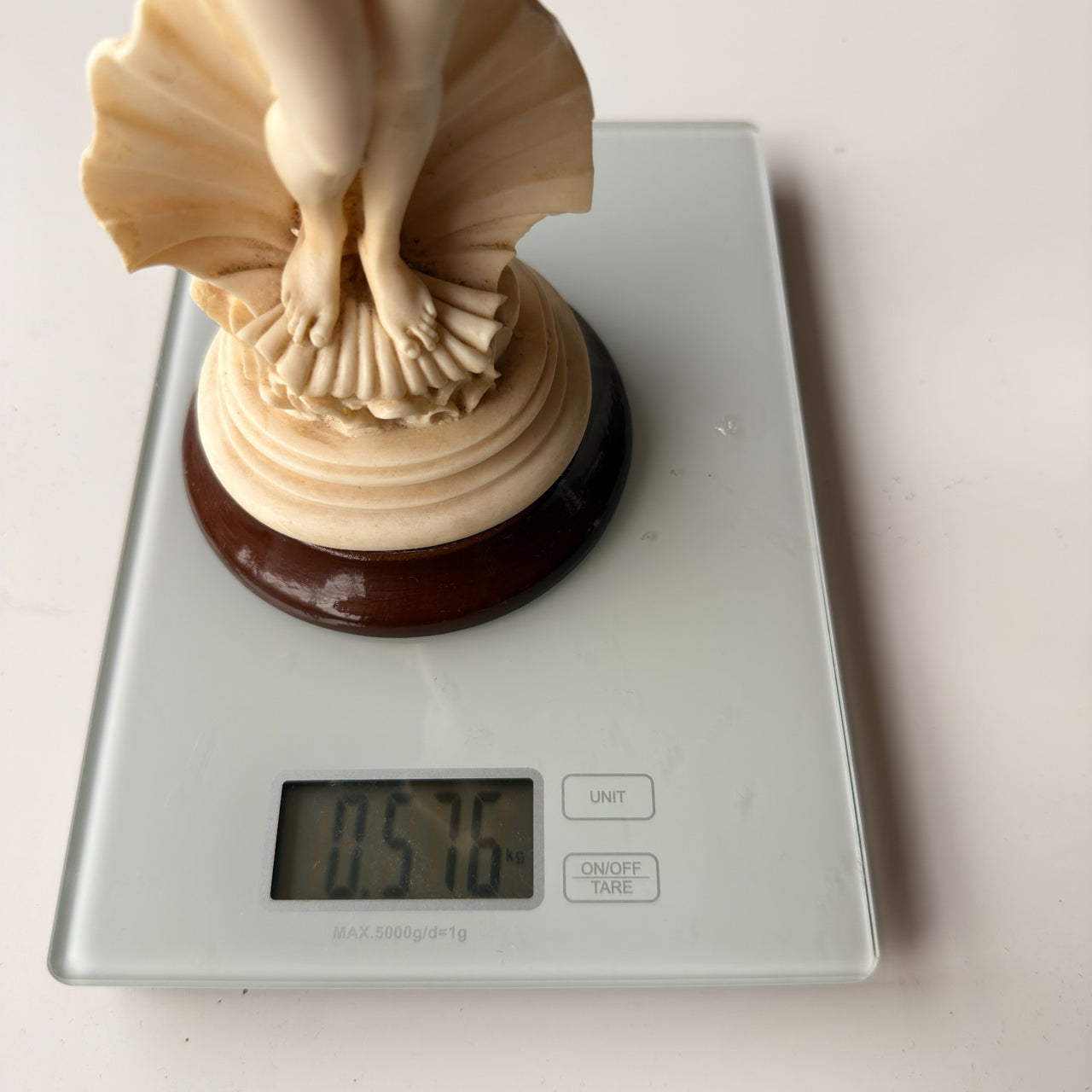 Birth of Venus Figurine gift 10.5" Resin w Shell Base Classical Nude Aphrodite.2