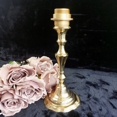Good Italian Brass Table Lamp – Vintage MidCentury Candlestick Style   11 