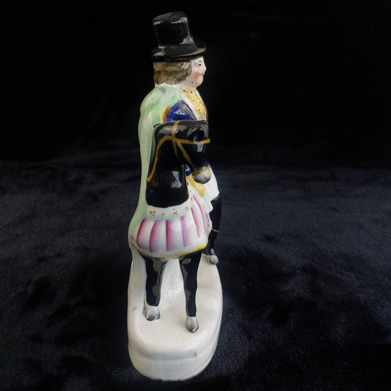 Rare Staffordshire antique 1860s Figurine – Man on Horseback, 9" see leg Medium5