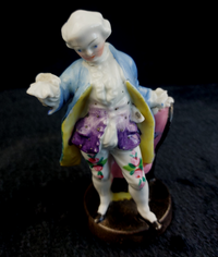 Thumbnail for Antique Rare Porcelain Figurine Man in Floral Pants, Marked, see the pics Blue0