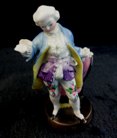 Antique Rare Porcelain Figurine Man in Floral Pants, Marked, see the pics Blue0
